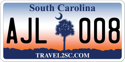 SC license plate AJL008