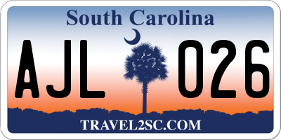 SC license plate AJL026