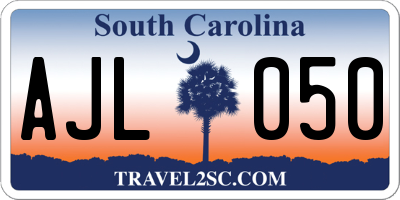 SC license plate AJL050