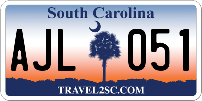 SC license plate AJL051
