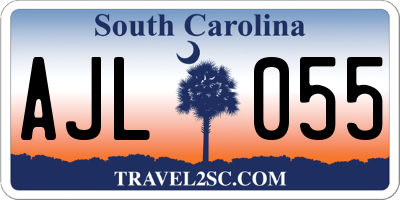 SC license plate AJL055