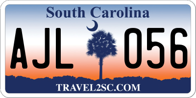 SC license plate AJL056