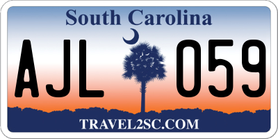 SC license plate AJL059