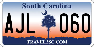 SC license plate AJL060