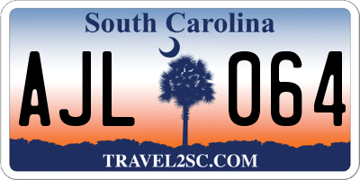 SC license plate AJL064