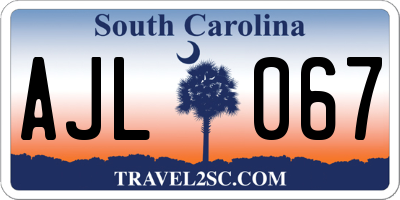 SC license plate AJL067