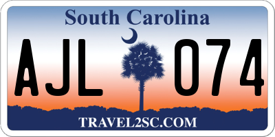 SC license plate AJL074