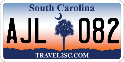 SC license plate AJL082