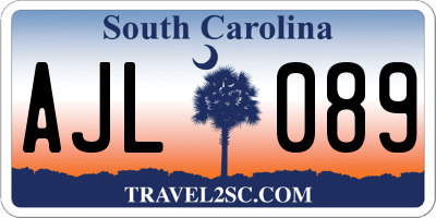 SC license plate AJL089