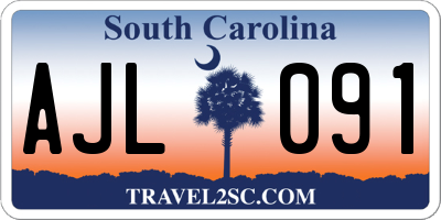 SC license plate AJL091
