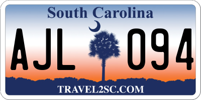 SC license plate AJL094