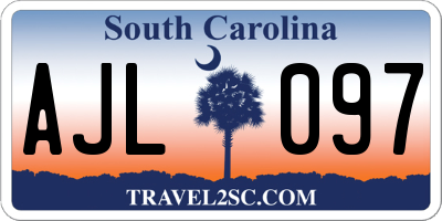 SC license plate AJL097