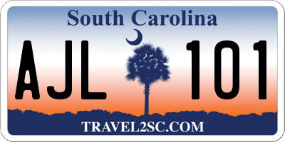 SC license plate AJL101