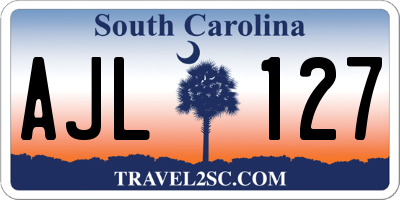SC license plate AJL127