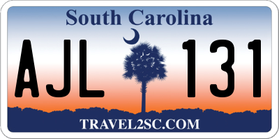 SC license plate AJL131