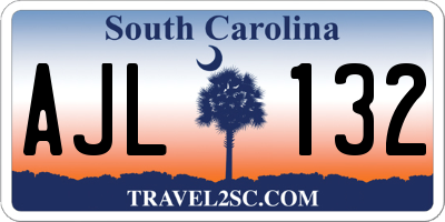 SC license plate AJL132