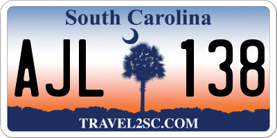 SC license plate AJL138