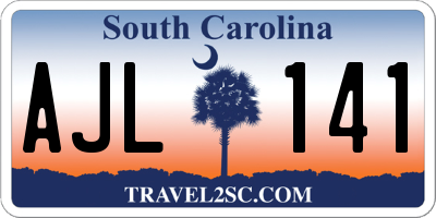 SC license plate AJL141