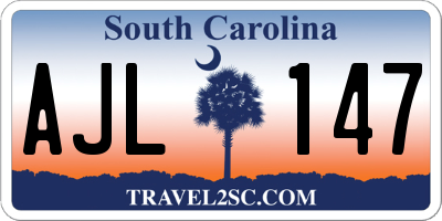 SC license plate AJL147