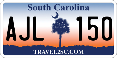 SC license plate AJL150