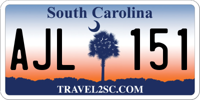 SC license plate AJL151