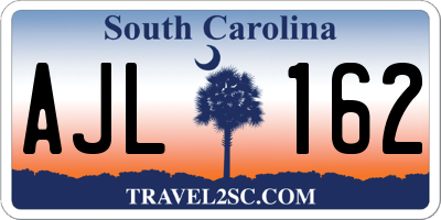 SC license plate AJL162