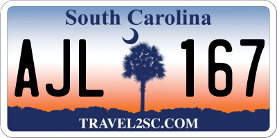 SC license plate AJL167