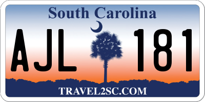 SC license plate AJL181