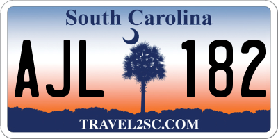 SC license plate AJL182