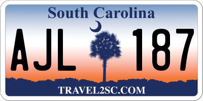 SC license plate AJL187