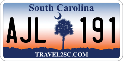 SC license plate AJL191