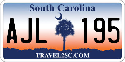 SC license plate AJL195