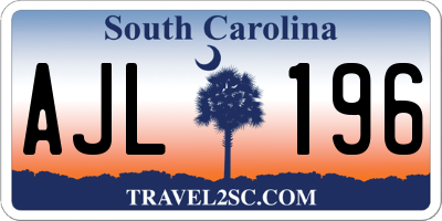 SC license plate AJL196