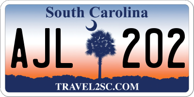 SC license plate AJL202