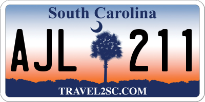 SC license plate AJL211