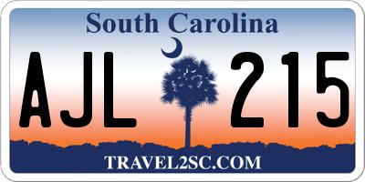 SC license plate AJL215