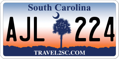 SC license plate AJL224