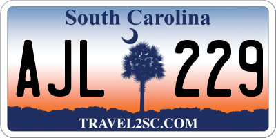 SC license plate AJL229