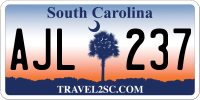 SC license plate AJL237