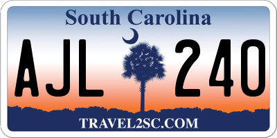 SC license plate AJL240