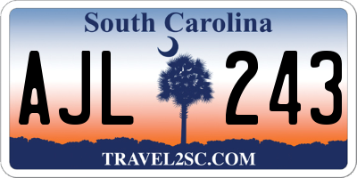 SC license plate AJL243
