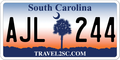 SC license plate AJL244