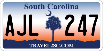 SC license plate AJL247