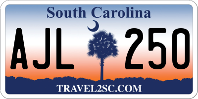 SC license plate AJL250