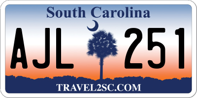 SC license plate AJL251