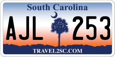 SC license plate AJL253
