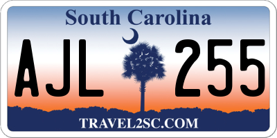 SC license plate AJL255