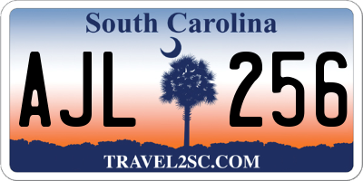 SC license plate AJL256