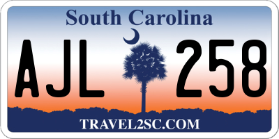 SC license plate AJL258