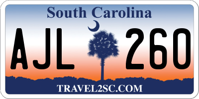 SC license plate AJL260